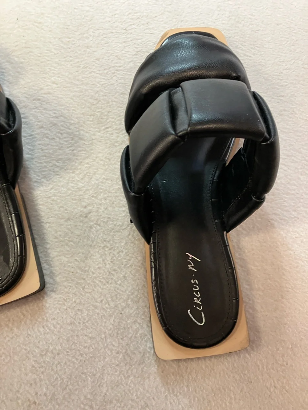 Circus by Sam Edelman Black Padded Square-Toe Slide Mules - Picture 7 of 8